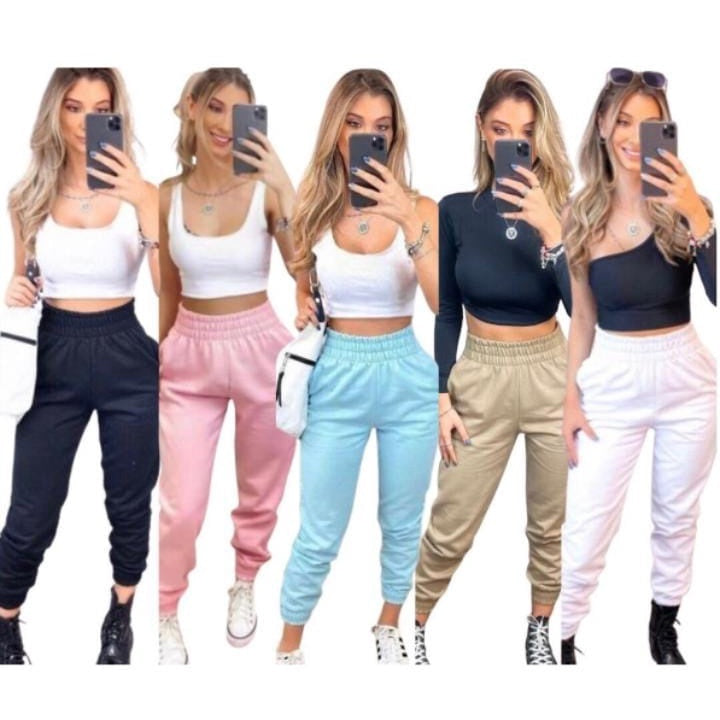 Calça moletom feminina Jogger Grossa 2024