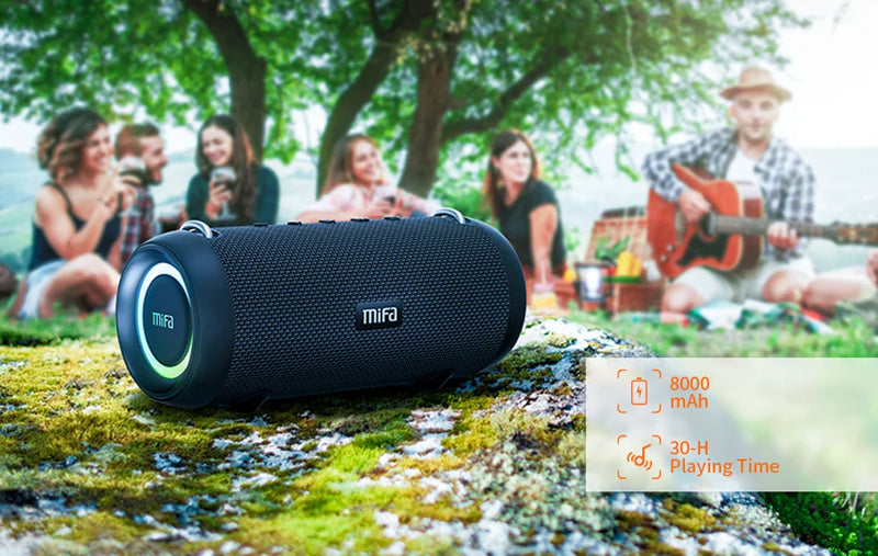 Caixa de som top Altifalante Bluetooth Mifa A90, Amplificador Classe D, Excelente Baixo Desempenho Camping Speaker, Potência de saída 60W