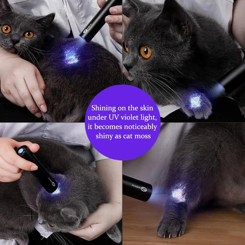 Fluorescente UV Pet Fungus Detection Luz, Cat Moss, Black Mirror, Equipamento profissional veterinário, Fungo, 1pc