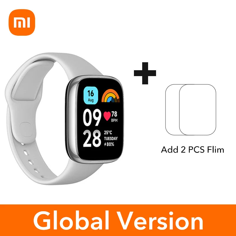 Xiaomi-Redmi Watch 3 Active top, Nova Versão Global, Display de 1.83 ", Chamada Telefônica Bluetooth, 5ATM Impermeável, Suporta 100 + Modos de Fitness