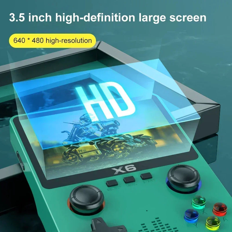 X6 Game Console Retro Video Game Console TOP 3.5/4'' IPS Screen Portable Handheld Game Player 10000+ Classic Games Children Gifts