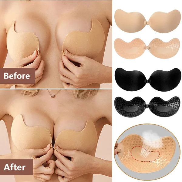 Sutiã Push Up Invisible para Mulheres top, Sem Costas, Sem Alças, Sem Costura, Fecho Frontal, Bralette, Auto-Adesivo, Silicone Pegajoso, Roupa Interior, Novo