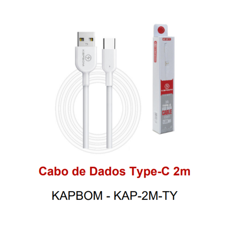 Cabo Carregador USB Tipo C Android – 2 Metros