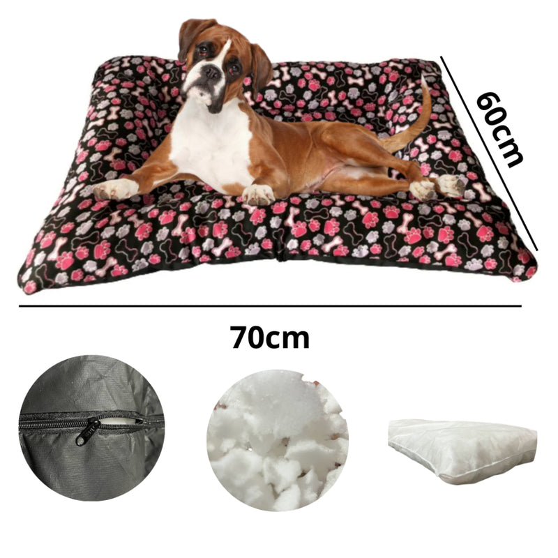 Cama Pet Grande Para Cães e Gatos Colchonete Pet 70x60 Com Zíper Colchonete Fundo Emborrachado