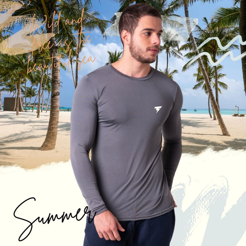 Camiseta Térmica Símbolo Refletivo com proteção UV50+ Segunda pele Dry Fit Academia Masculina Praia Promoção Premium