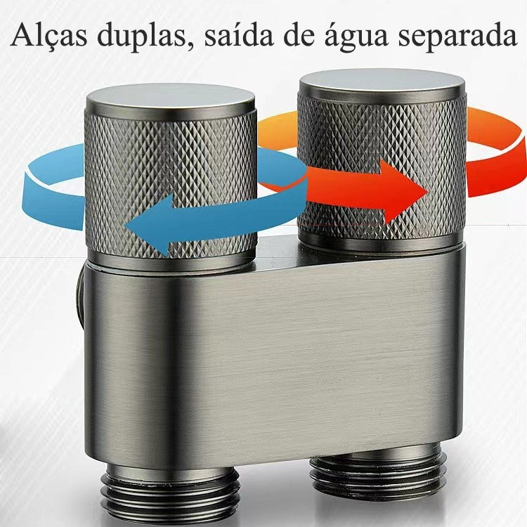 KIT BANHEIRO Ducha Higiênica Duas Saídas De 1/2 Mm Com Registro Conjunto De Pulverizador