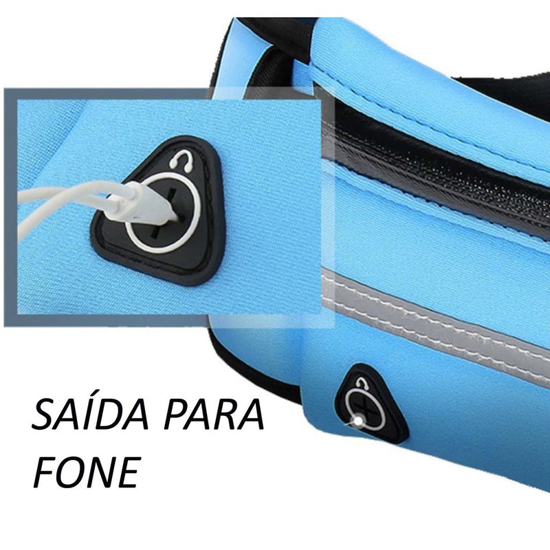 Pochete Fitness Corrida Academia Celular Bike Slim Impermeável Porta Garrafa De Água Corrida Academia