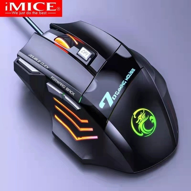 Mouse Gamer Ergonômico X7 Led RGB Com Fio 7 Botôes 3600 DPI - Preto SU