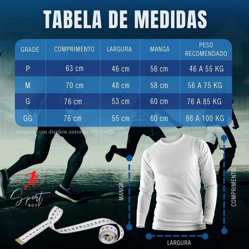 Camiseta Térmica Símbolo Refletivo com proteção UV50+ Segunda pele Dry Fit Academia Masculina Praia Promoção Premium