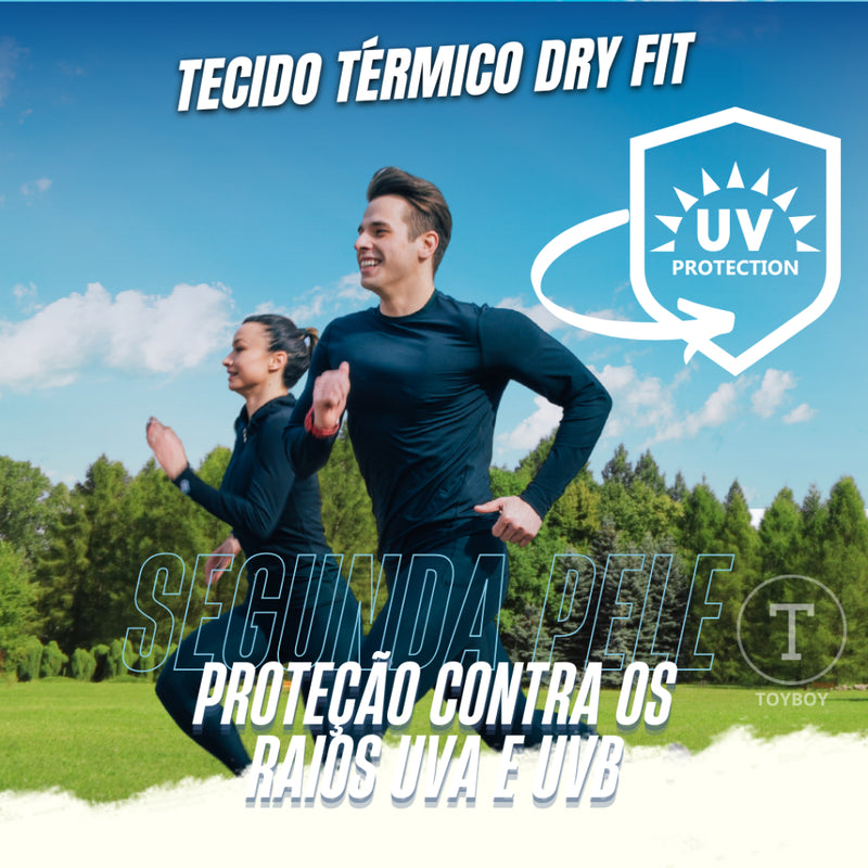 Camiseta Térmica Símbolo Refletivo com proteção UV50+ Segunda pele Dry Fit Academia Masculina Praia Promoção Premium