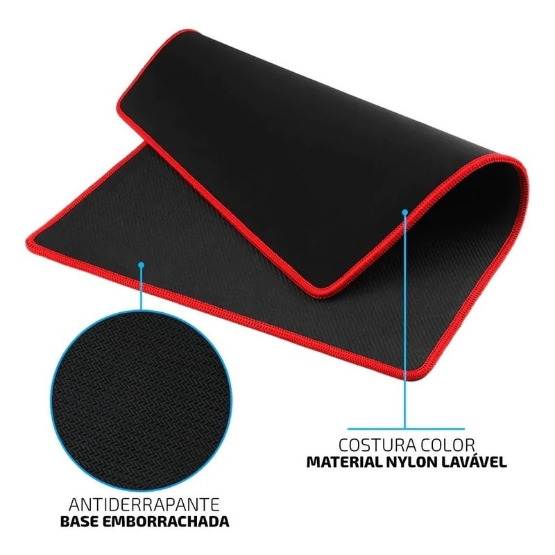 Mouse Pad Gamer Extra Grande 70x30cm Speed Antiderrapante Emborrachado Precisão Borda Costurada Antideslizante